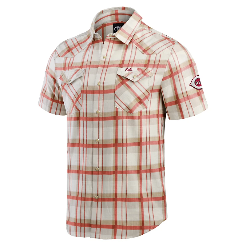 Chemise à carreaux pour homme Darius Rucker Collection by Fanatics Red Cincinnati Reds boutons-pression