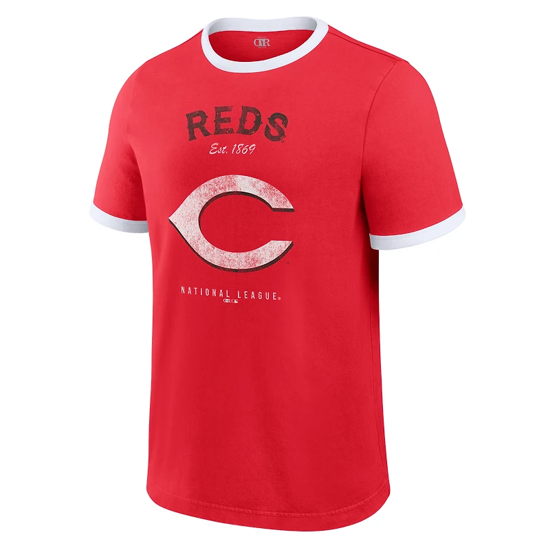 Men's Darius Rucker Collection by Fanatics  Red Cincinnati Reds Washed Ringer T-Shirt