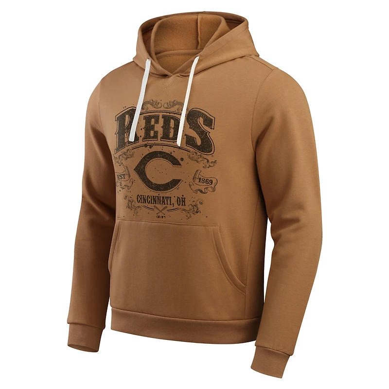 Sweat à capuche en polaire pour homme de la collection Darius Rucker Fanatics, couleur tan, des Cincinnati Reds
