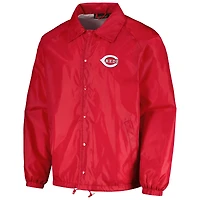 Veste coupe-vent à bouton-pression intégrale Raglan Dunbrooke Red Cincinnati Reds Coach pour hommes