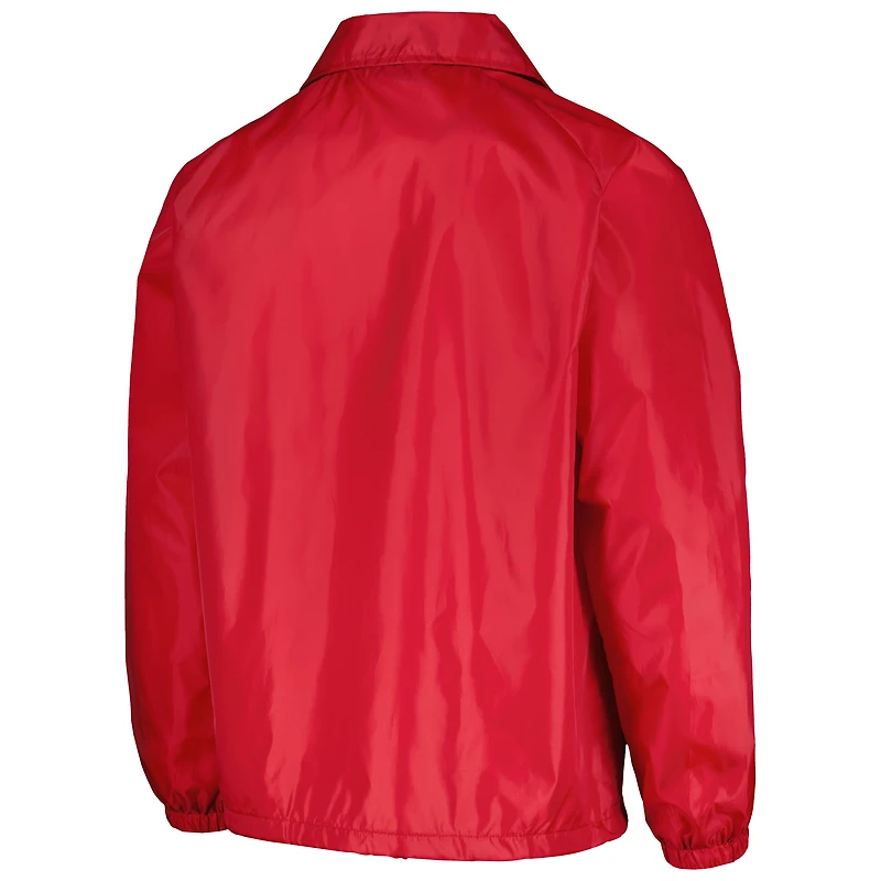 Veste coupe-vent à bouton-pression intégrale Raglan Dunbrooke Red Cincinnati Reds Coach pour hommes