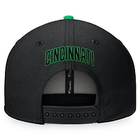 Men's Fanatics Black/Kelly Green Cincinnati Reds Lucky Snapback Hat