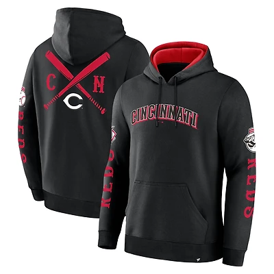 Sweat à capuche en polaire Big City Legacy noir des Reds de Cincinnati pour homme