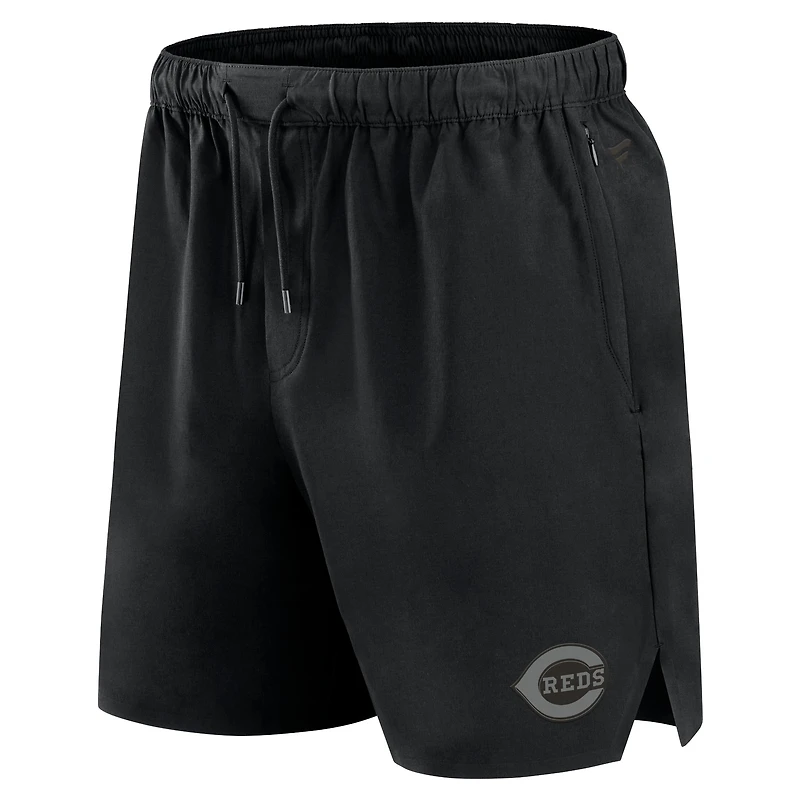 Short Fanatics noir pour homme, style micro ton sur ton, des Reds de Cincinnati