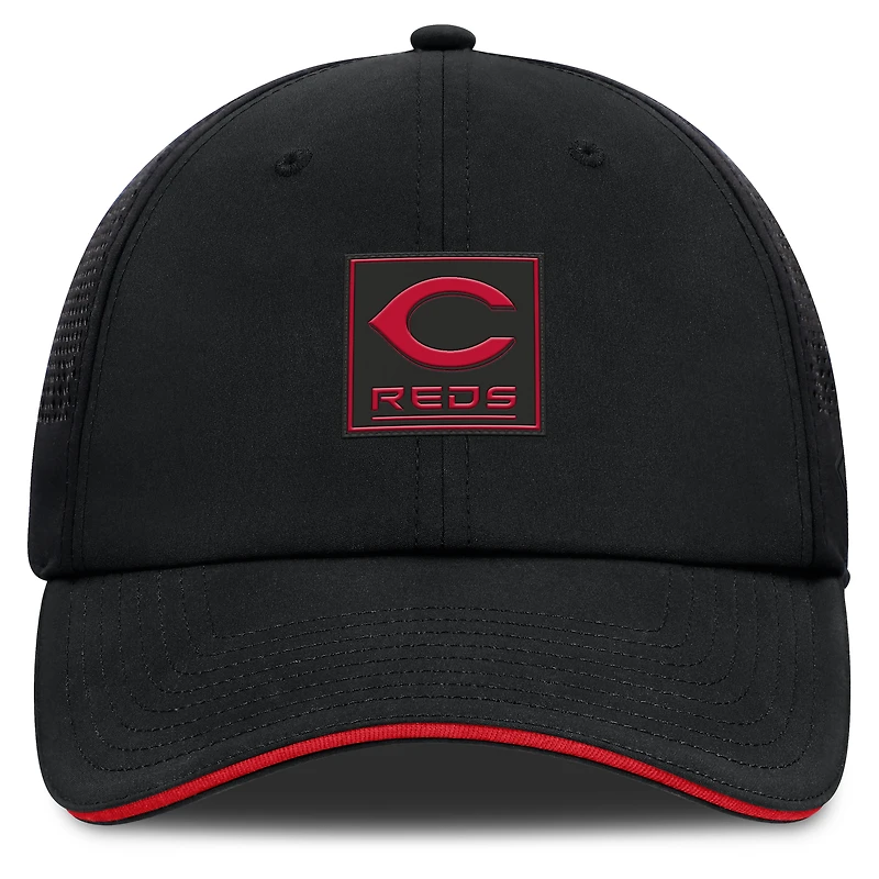 Men's Fanatics Black Cincinnati Reds Level Up Driver Adjustable Hat