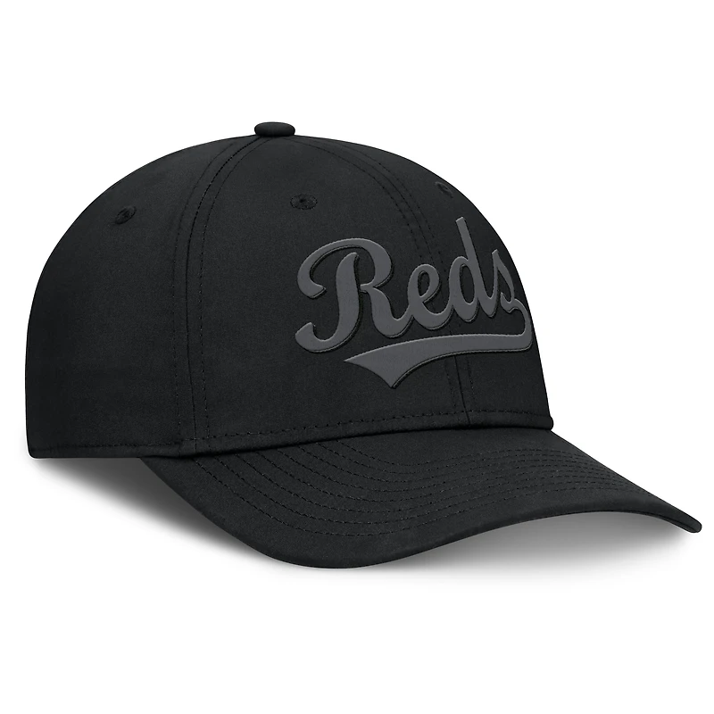 Casquette Overpower Flex noire des Reds de Cincinnati pour homme