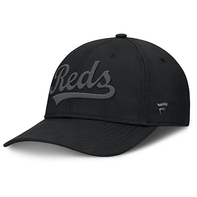Casquette Overpower Flex noire des Reds de Cincinnati pour homme