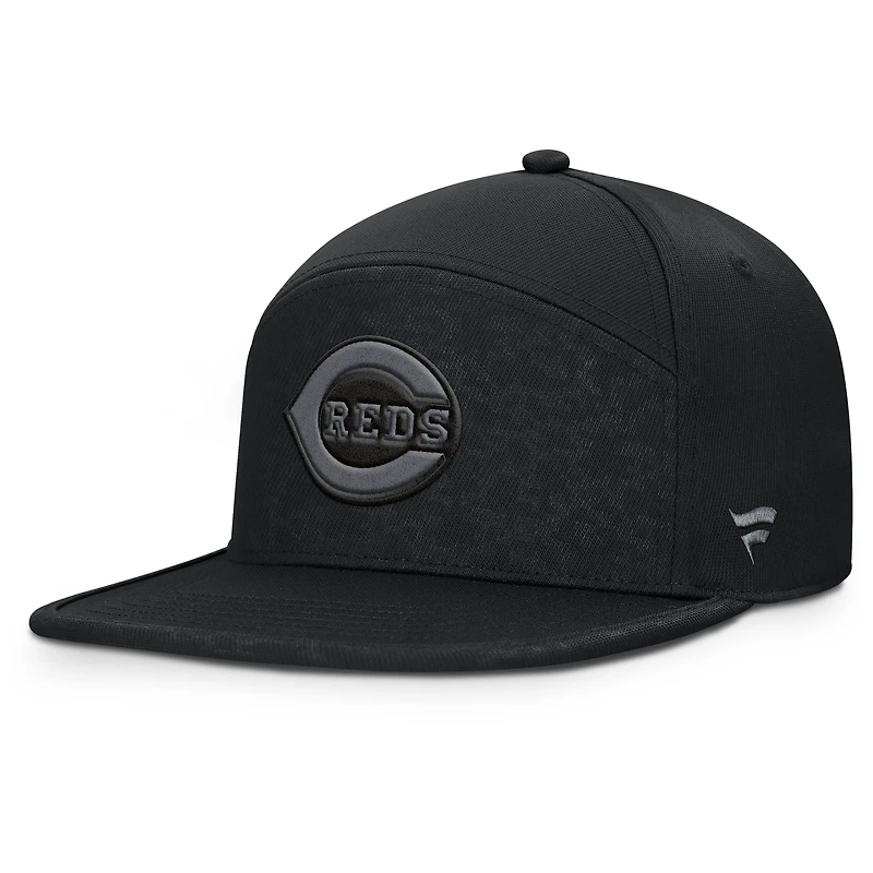 Casquette Snapback Platoon Fanatics noire pour homme des Reds de Cincinnati
