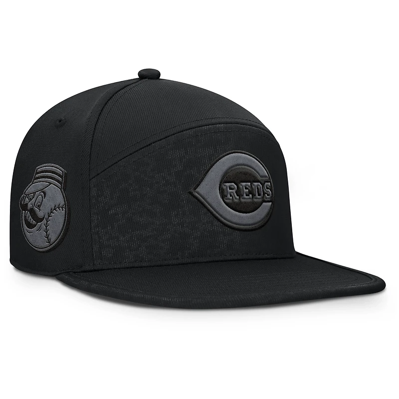 Casquette Snapback Platoon Fanatics noire pour homme des Reds de Cincinnati