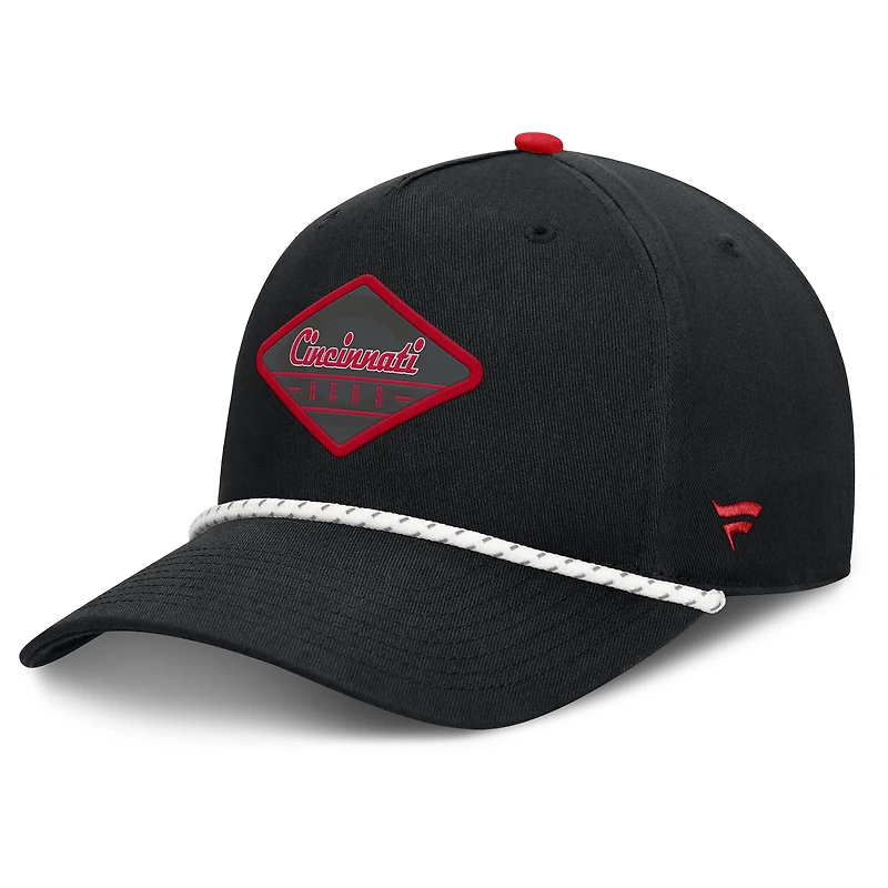 Casquette ajustable à deux coutures Fanatics noire pour homme, Cincinnati Reds