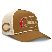 Casquette ajustable A-Frame Trucker marron des Cincinnati Reds pour hommes