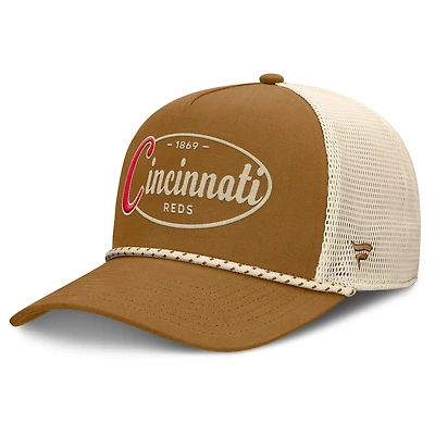 Casquette ajustable A-Frame Trucker marron des Cincinnati Reds pour hommes