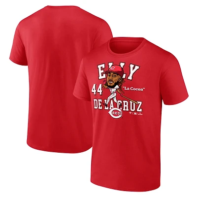 T-shirt Fanatics pour homme, Elly de la Cruz, motif caricature ville natale des Reds Cincinnati