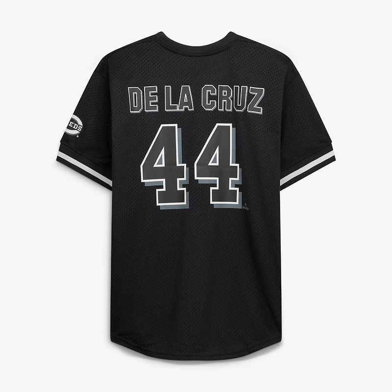 Men's Fanatics Elly De La Cruz Black/White Cincinnati Reds Big & Tall Heavyweight Mesh Jersey