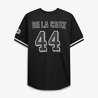 Men's Fanatics Elly De La Cruz Black/White Cincinnati Reds Big & Tall Heavyweight Mesh Jersey