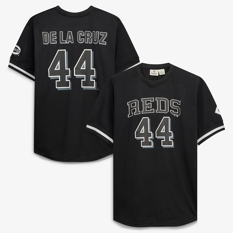 Men's Fanatics Elly De La Cruz Black/White Cincinnati Reds Big & Tall Heavyweight Mesh Jersey