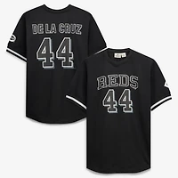 Men's Fanatics Elly De La Cruz Black/White Cincinnati Reds Big & Tall Heavyweight Mesh Jersey