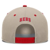 Casquette ajustable Fanatics kaki/rouge Cincinnati Reds Veteran A-Frame pour homme