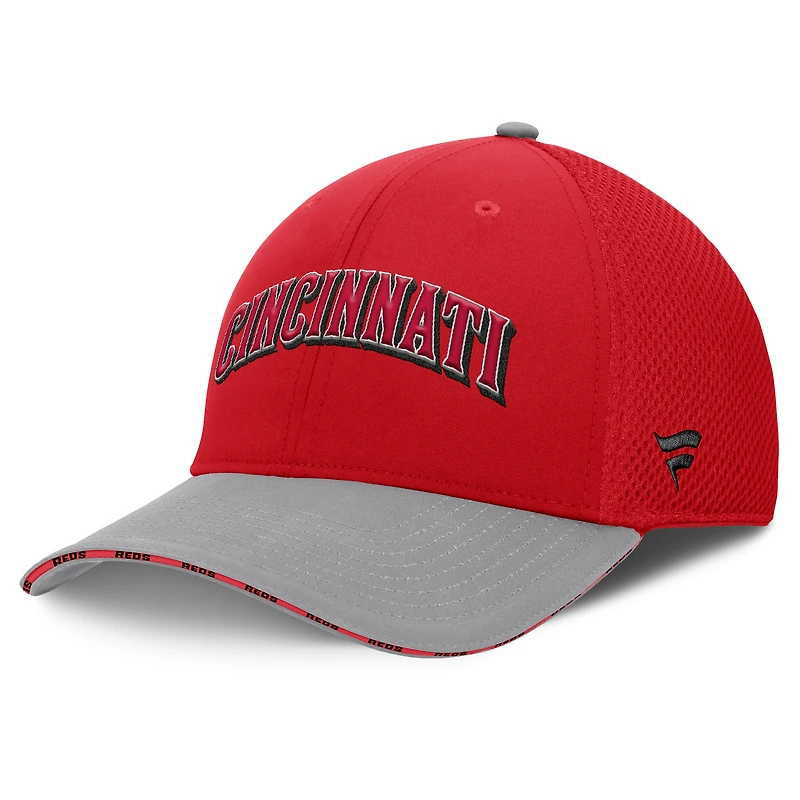 Casquette Fanatics Flex rouge/gris des Cincinnati Reds pour homme