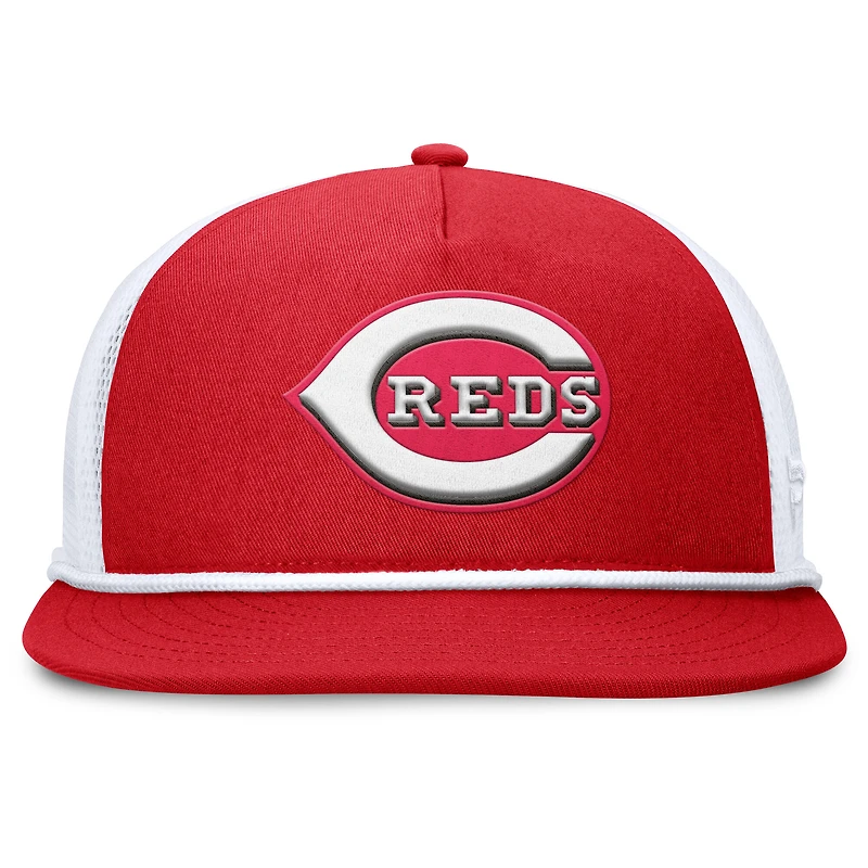 Casquette Snapback Fanatics rouge/blanc pour homme des Cincinnati Reds Clubhouse Change Up