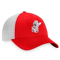 Casquette Snapback Core Trucker Fanatics rouge/blanc Cincinnati Reds Cooperstown Collection pour hommes