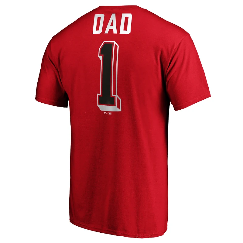 Men's Fanatics Red Cincinnati Reds Number One Dad Team T-Shirt