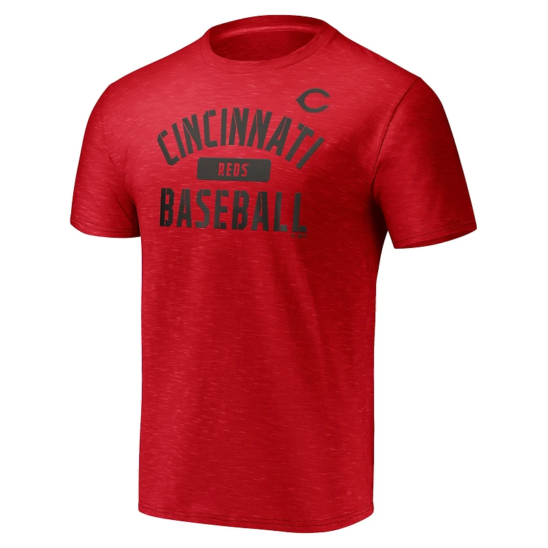 Men's Fanatics Red Cincinnati Reds Primary Pill Space Dye T-Shirt