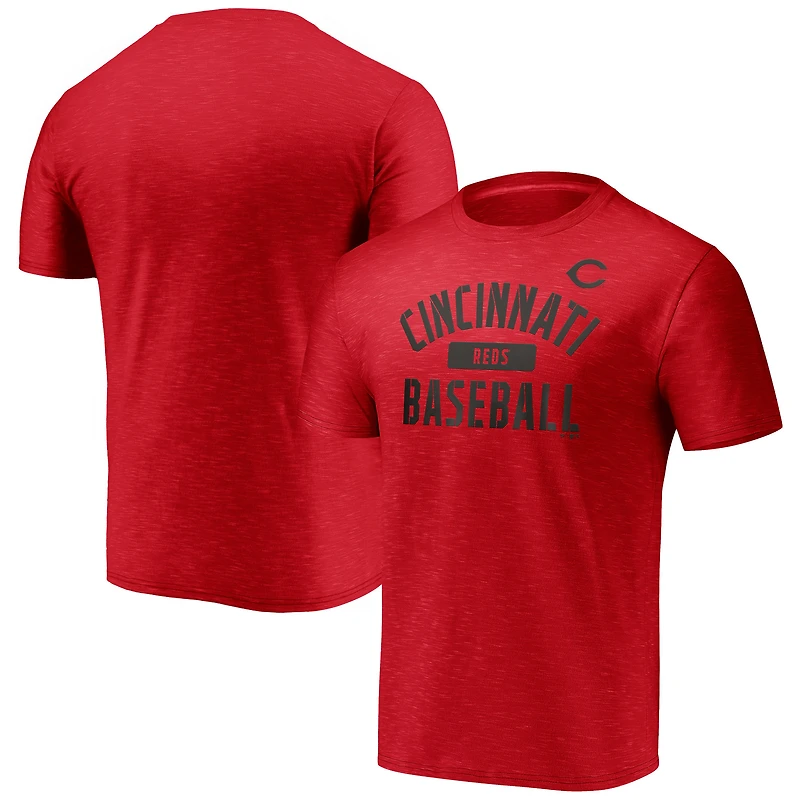 T-shirt à teinture spatiale pour hommes Fanatics Red Cincinnati Reds Primary Pill