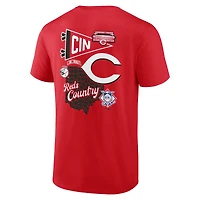 T-shirt rouge Fanatics Cincinnati Reds Split Zone pour hommes