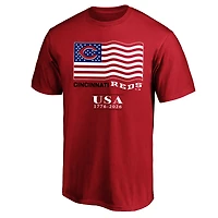 T-shirt homme Fanatics rouge Cincinnati Reds USA 1776-2026 grandes tailles