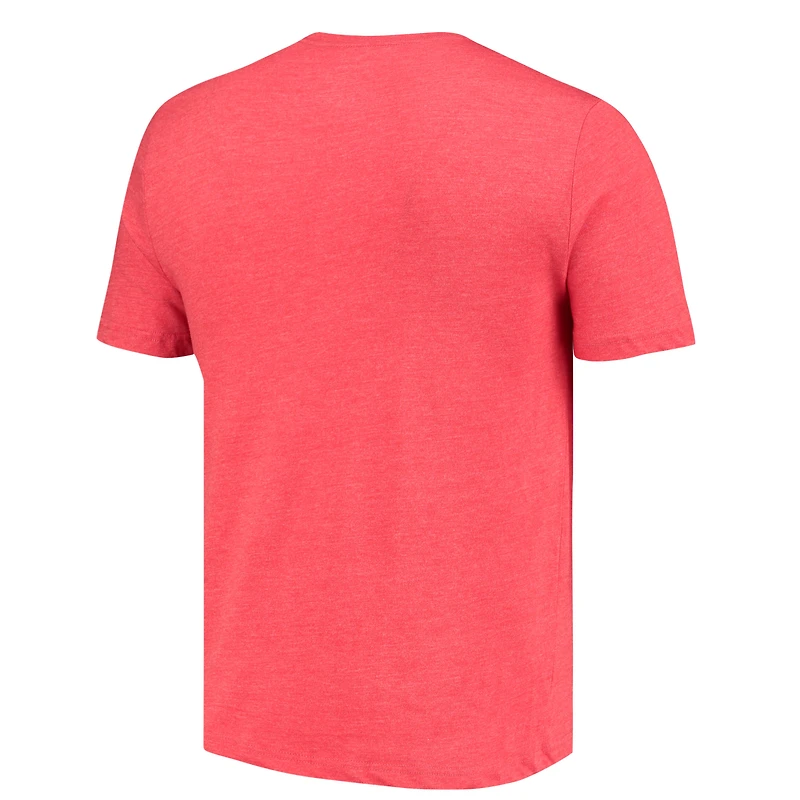 Men's Fanatics Red Cincinnati Reds Weathered Official Logo Tri-Blend T-Shirt
