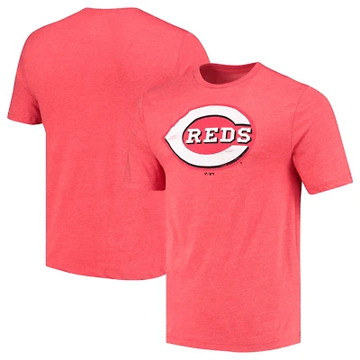 Men's Fanatics Red Cincinnati Reds Weathered Official Logo Tri-Blend T-Shirt