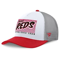 Men's Fanatics White/Red Cincinnati Reds On Deck A-Frame Snapback Hat