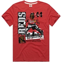Men's Homage Elly De La Cruz Red Cincinnati Reds Graphic Player Tri-Blend T-Shirt