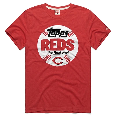 Men's Homage  Red Cincinnati Reds MLB x Topps Baseball The Real One Tri-Blend T-Shirt