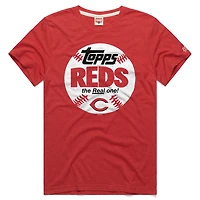 Men's Homage  Red Cincinnati Reds MLB x Topps Baseball The Real One Tri-Blend T-Shirt