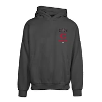 Men's Levelwear Black Cincinnati Reds City Connect Contact Baseline Oversized Pullover Hoodie
