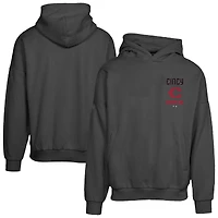 Men's Levelwear Black Cincinnati Reds City Connect Contact Baseline Oversized Pullover Hoodie