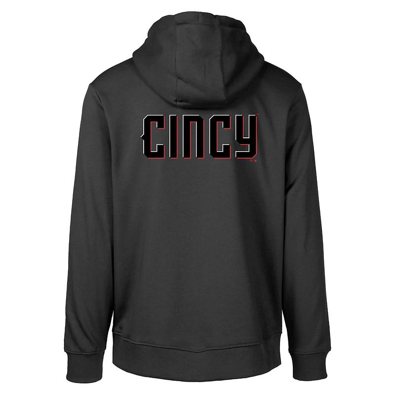 Men's Levelwear Black Cincinnati Reds City Connect Podium Core 2.0 Pullover Hoodie