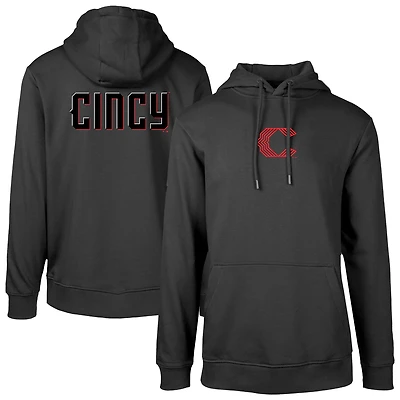 Men's Levelwear Black Cincinnati Reds City Connect Podium Core 2.0 Pullover Hoodie