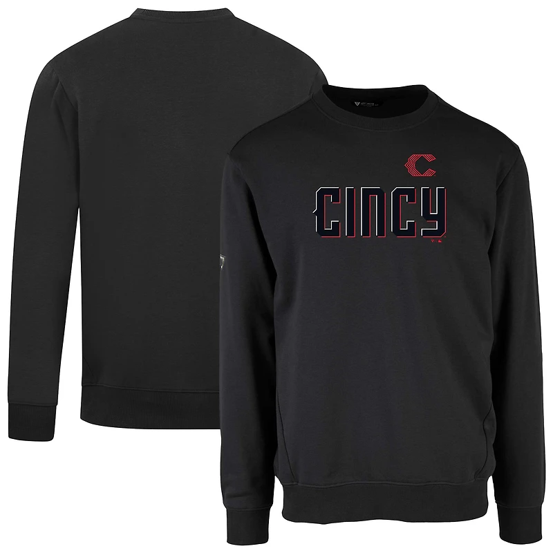 Men's Levelwear Black Cincinnati Reds City Connect Zane Core Logo Pullover Sweatshirt
