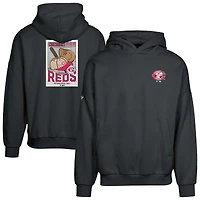 Men's Levelwear  Black Cincinnati Reds Contact Pro Card Pullover Hoodie