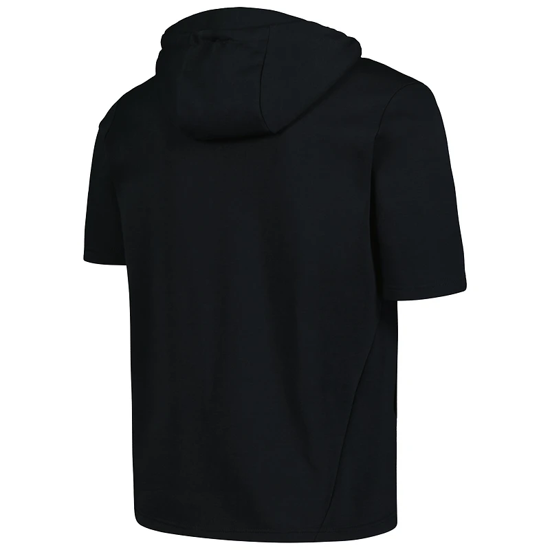 Sweat à capuche manches courtes et entièrement zippé Levelwear pour hommes, noir, Cincinnati Reds Recruit
