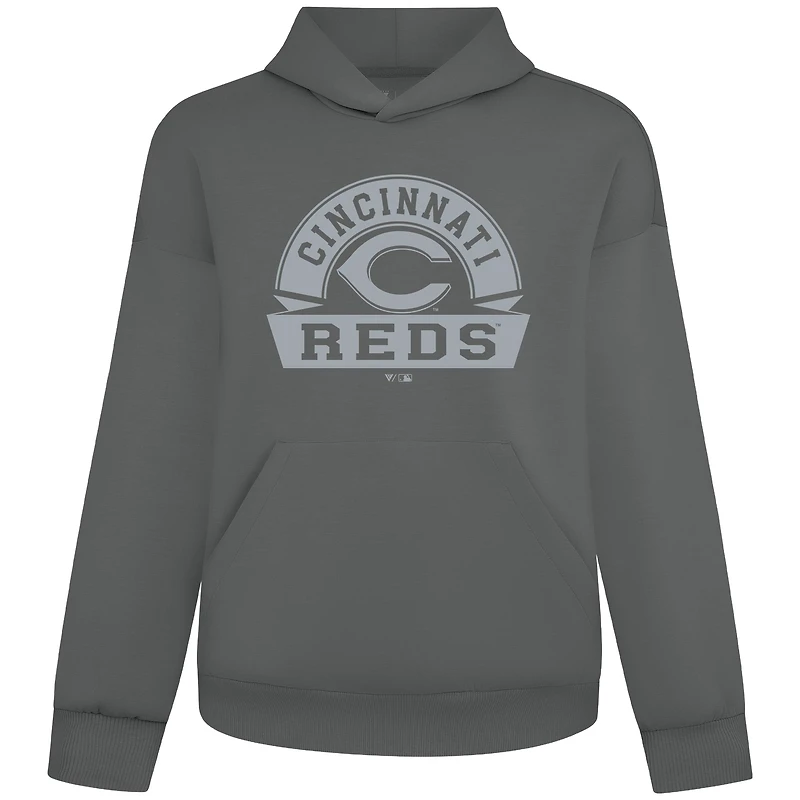 Sweat à capuche gris Luxe Signature Banner Arch pour homme des Reds de Cincinnati