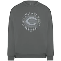 Men's Levelwear Gray Cincinnati Reds Luxe Signature Grain Pullover Sweatshirt