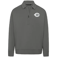 Men's Levelwear Gray Cincinnati Reds Luxe Signature Quarter-Zip Pullover
