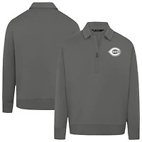 Pull à fermeture éclair quart de tour Cincinnati Reds Luxe Signature pour homme, gris Levelwear