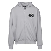 Sweat à capuche surdimensionné entièrement zippé Cincinnati Reds gris pour homme Levelwear Uphill Digital Camo