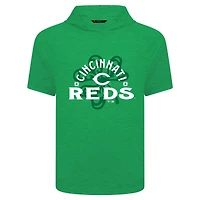 T-shirt à manches courtes et capuche pour homme Levelwear Green Cincinnati Reds St. Patrick's Day Phase Shamrock