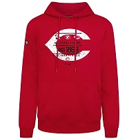 Sweat à capuche rouge manches longues pour homme Levelwear des Reds de Cincinnati, collection Cooperstown, motif Podium Acumen vieilli